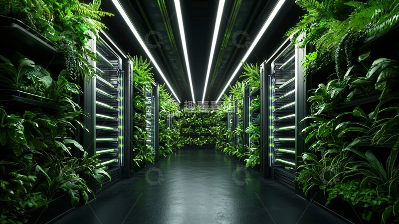 高清大图下载【趣麦麦图】植物环绕的数据中心