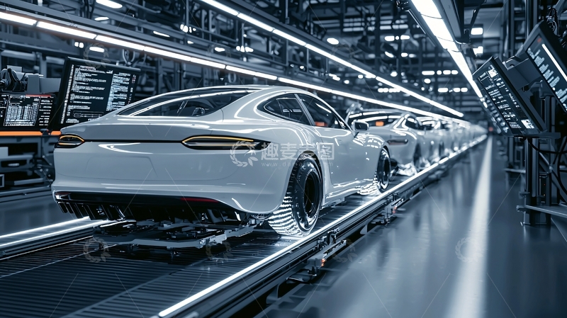 高清大图下载【趣麦麦图】汽车制造工厂流水线
