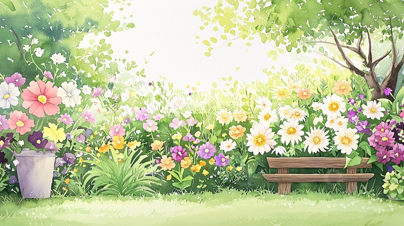 高清大图下载【趣麦麦图】鲜花盛开的梦幻花园