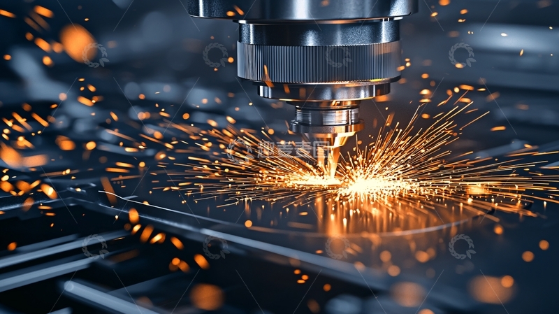 高清大图下载【趣麦麦图】精密金属切割火花四溅