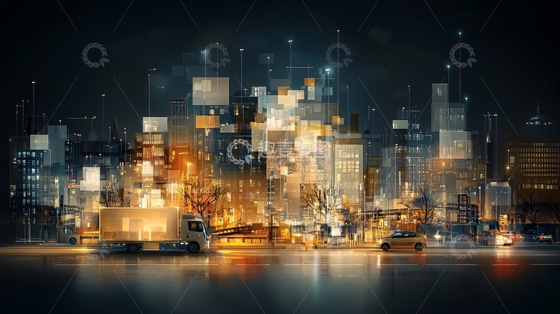 高清大图下载【趣麦麦图】夜间城市灯光璀璨