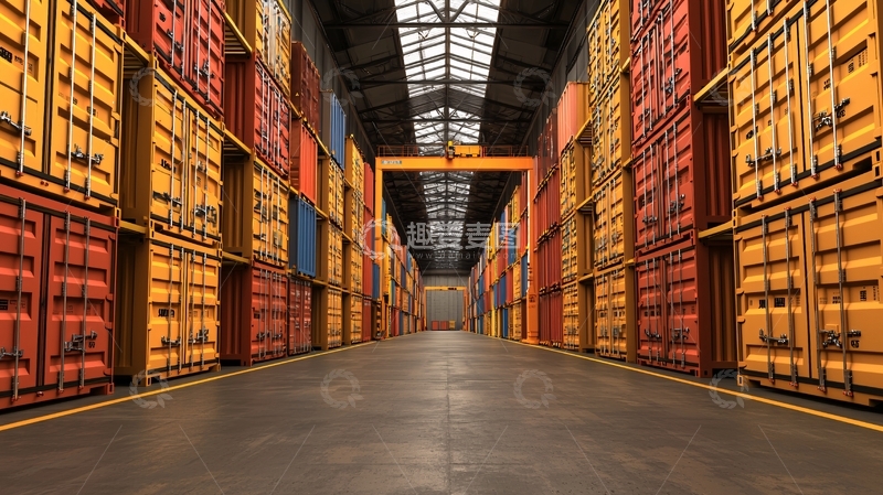 高清大图下载【趣麦麦图】色彩鲜艳的集装箱仓库