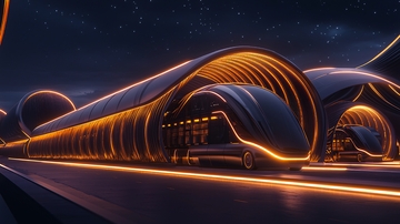 未来感建筑夜景