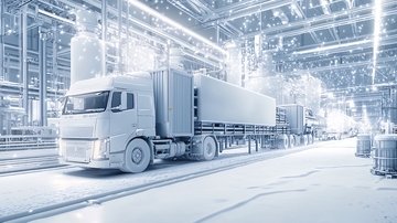 工业风卡车运输场景