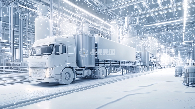 高清大图下载【趣麦麦图】工业风卡车运输场景