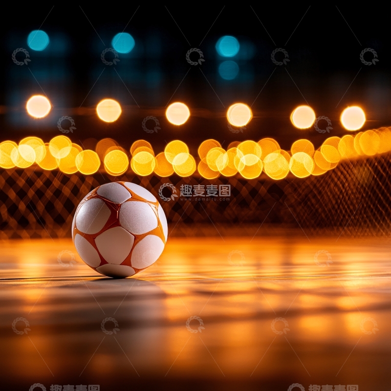 高清大图下载【趣麦麦图】足球在木地板上