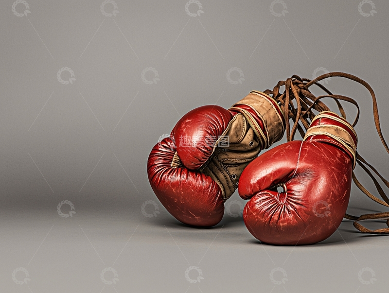 高清大图下载【趣麦麦图】红色复古拳击手套