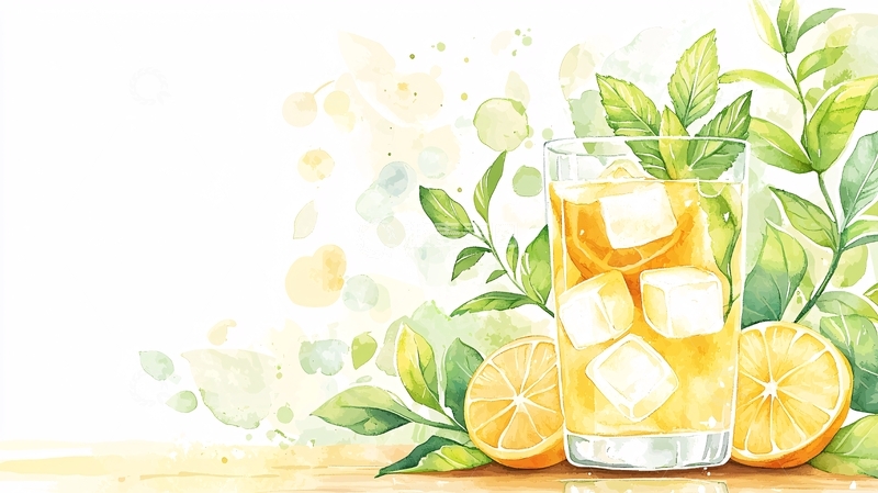 高清大图下载【趣麦麦图】冰镇柠檬饮品清新插画