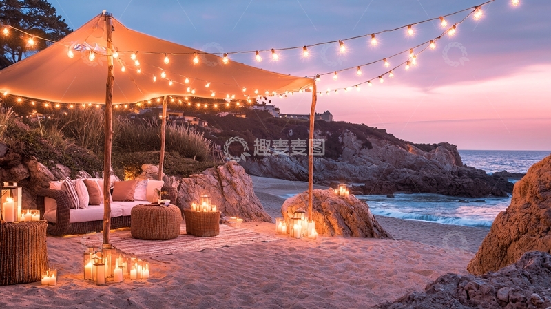 高清大图下载【趣麦麦图】-海滩浪漫场景