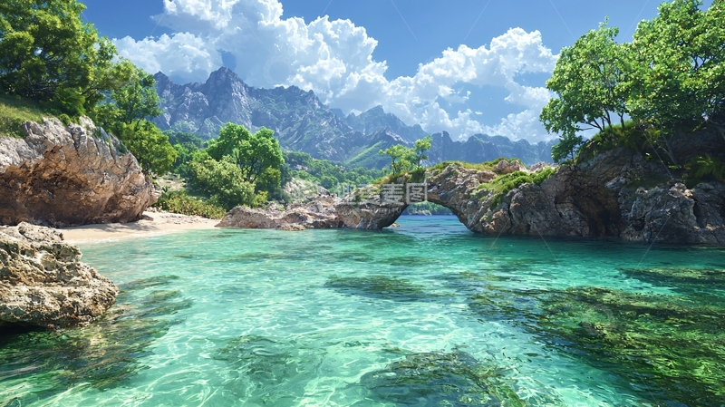 高清大图下载【趣麦麦图】碧水青山如画风景