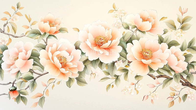 高清大图下载【趣麦麦图】淡雅的粉色花朵图案