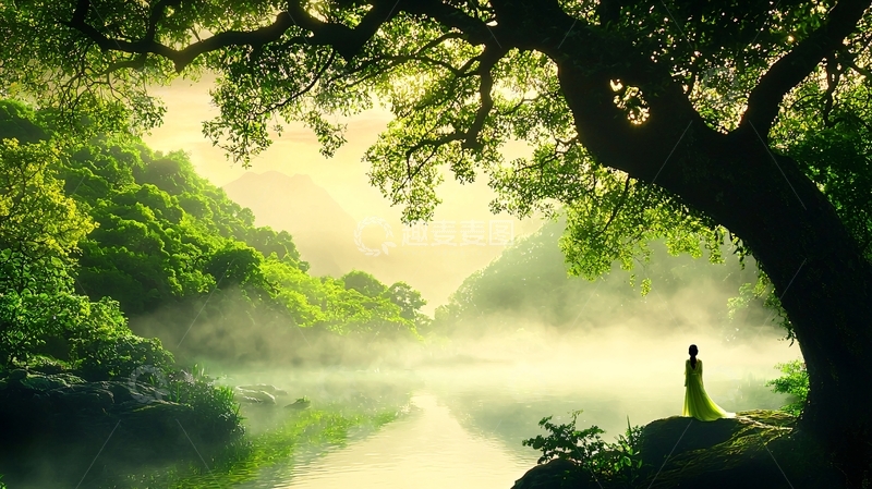 高清大图下载【趣麦麦图】宁静湖畔高清图片