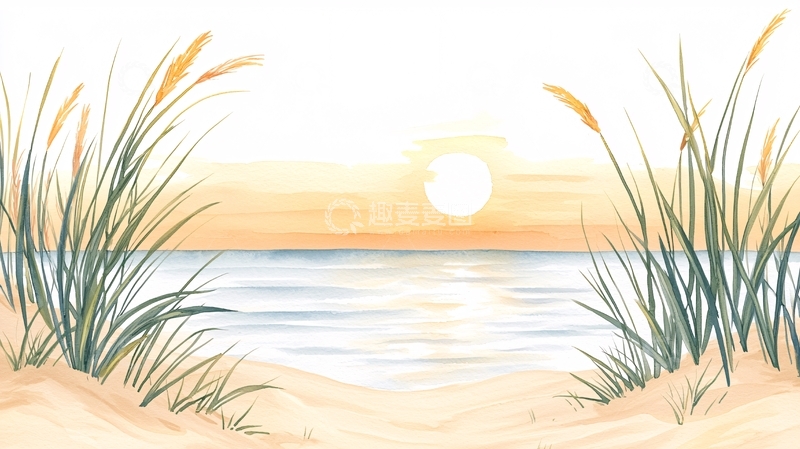 高清大图下载【趣麦麦图】海边日落高清图片