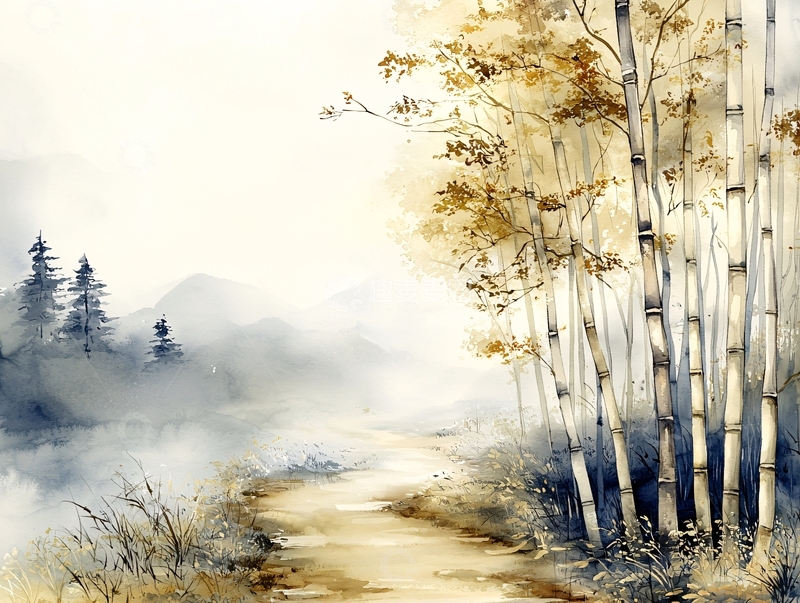 高清大图下载【趣麦麦图】水彩风景画高清图片