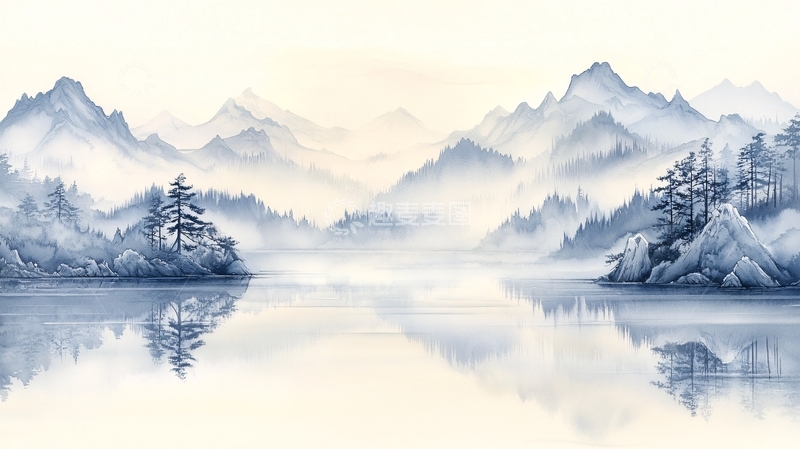 高清大图下载【趣麦麦图】水墨山水画高清图片