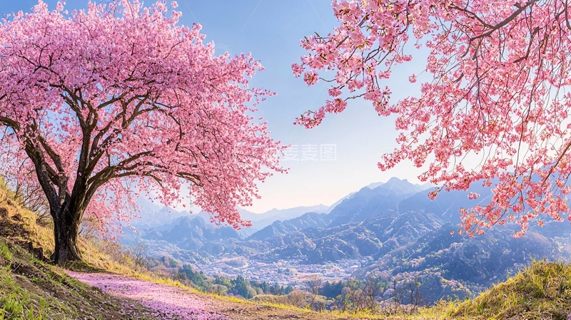 高清大图下载【趣麦麦图】粉色樱花树高清图片
