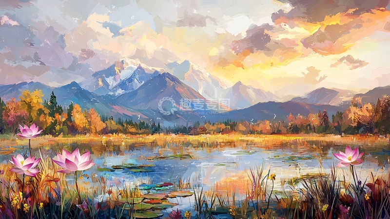 高清大图下载【趣麦麦图】油画风景高清图片