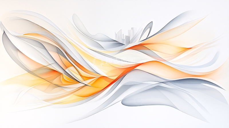 高清大图下载【趣麦麦图】抽象曲线流动背景