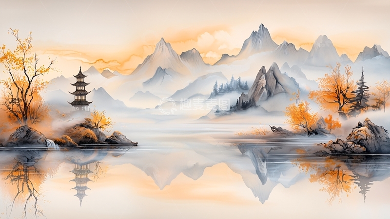 高清大图下载【趣麦麦图】山水风景水墨画