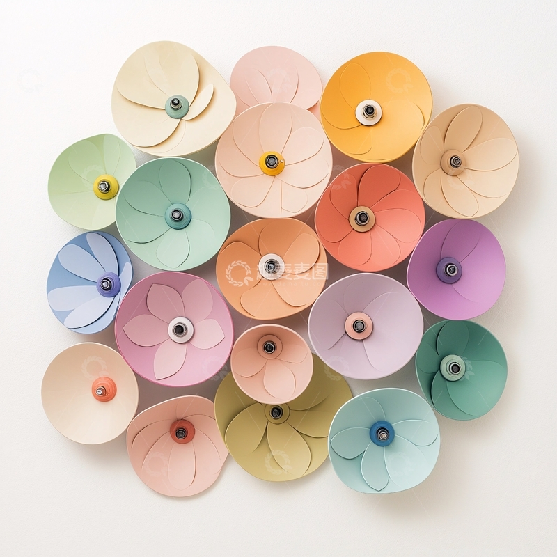 高清大图下载【趣麦麦图】彩色纸花排列