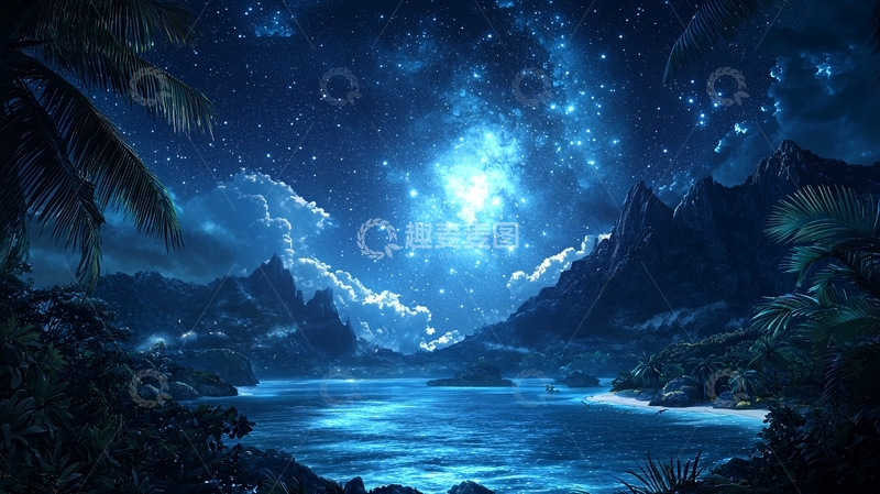 高清大图下载【趣麦麦图】星夜下的神秘湖泊