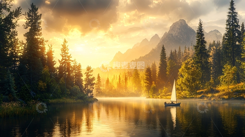 高清大图下载【趣麦麦图】宁静湖面高清图片