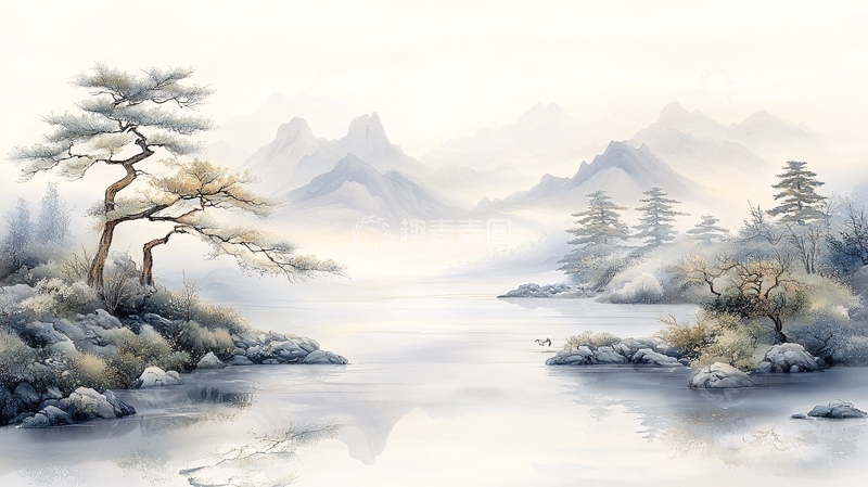 高清大图下载【趣麦麦图】水墨山水高清图片