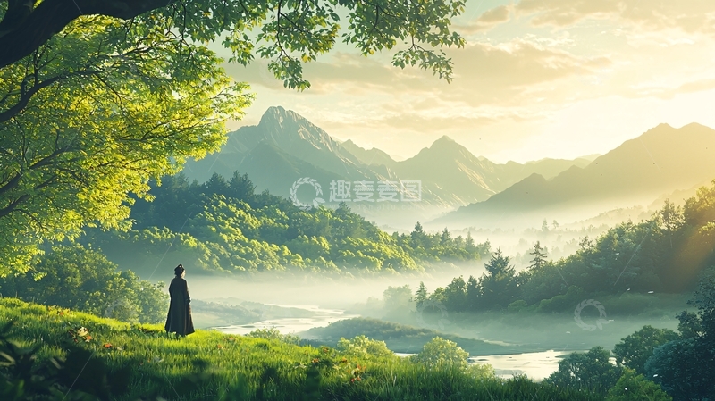 高清大图下载【趣麦麦图】山间雾气弥漫的风景