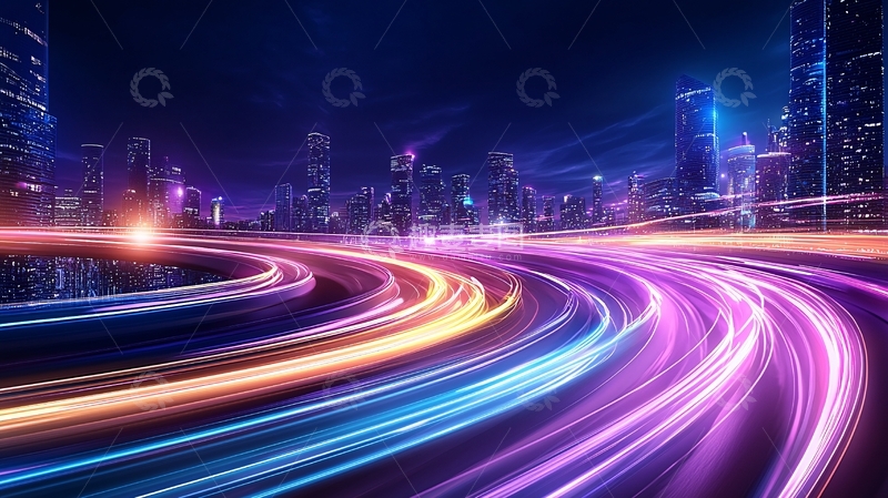 高清大图下载【趣麦麦图】城市夜景光轨