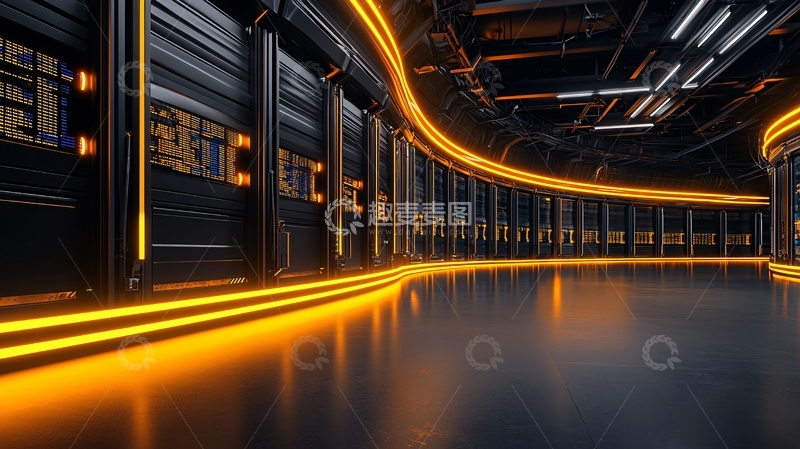 高清大图下载【趣麦麦图】科技感走廊高清图片