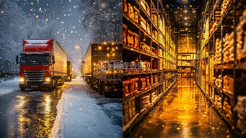 高清大图下载【趣麦麦图】冬季送货高清图片