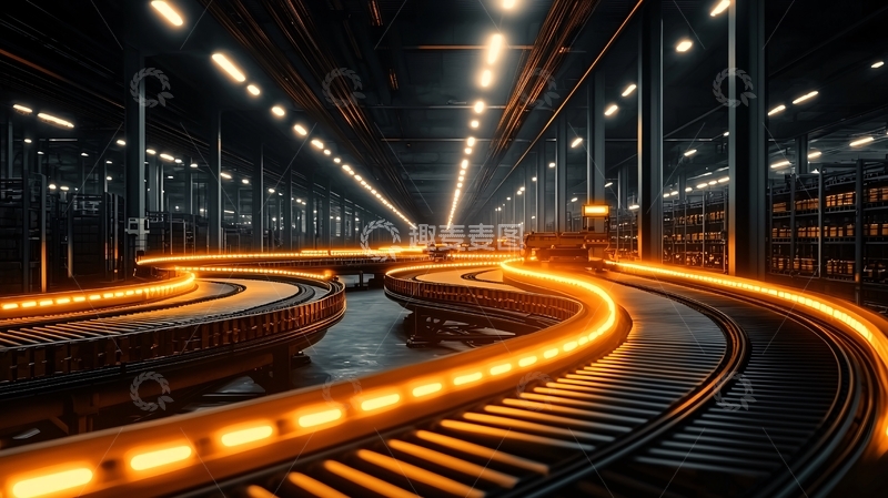 高清大图下载【趣麦麦图】工业流水线传送带特写