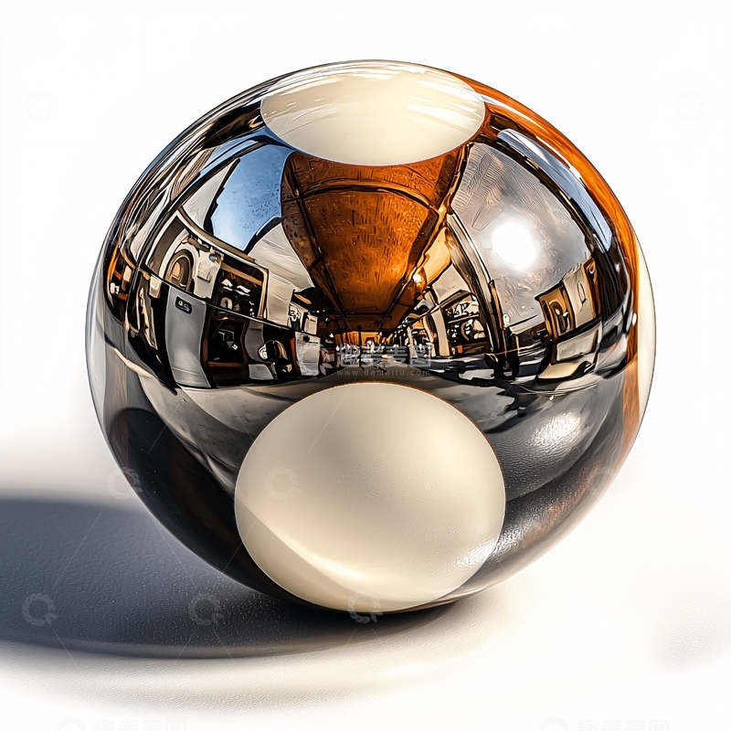 高清大图下载【趣麦麦图】反射建筑物的球体
