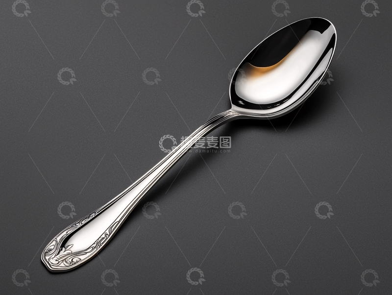 高清大图下载【趣麦麦图】闪亮的银色勺子特写