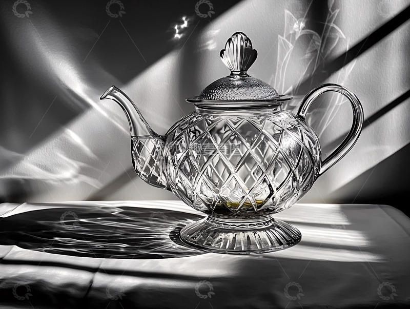 高清大图下载【趣麦麦图】银色茶壶光影效果
