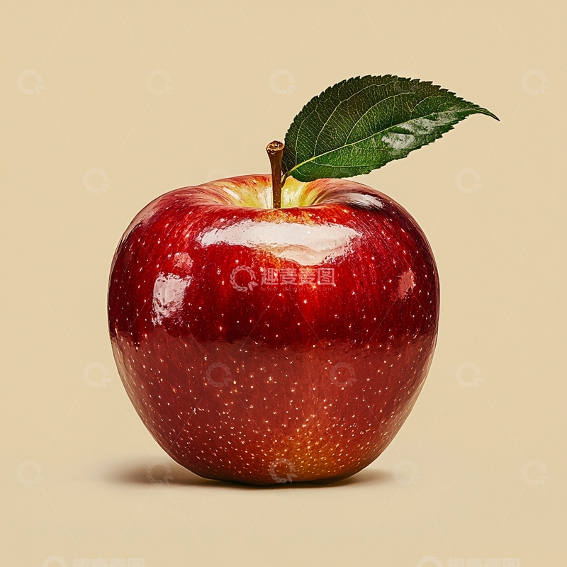 高清大图下载【趣麦麦图】红色的苹果带着绿叶