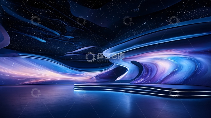 高清大图下载【趣麦麦图】流动星空背景