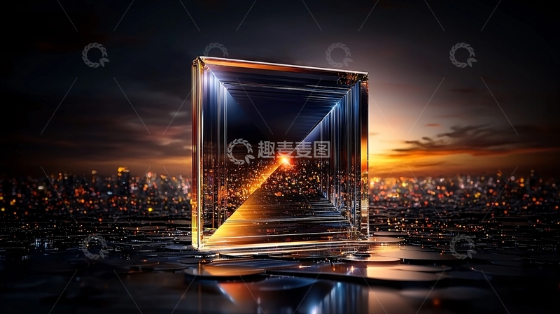 高清大图下载【趣麦麦图】未来科技感的城市夜景方块