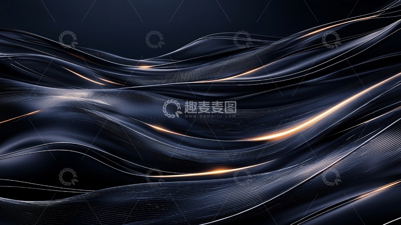 高清大图下载【趣麦麦图】深色流动曲线