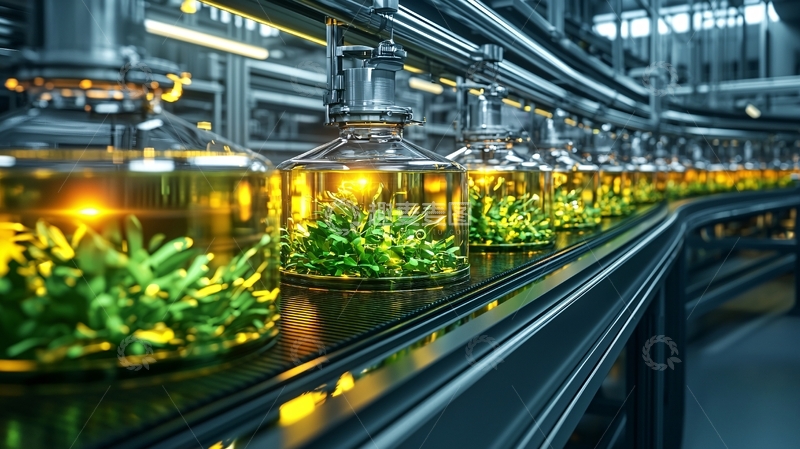 高清大图下载【趣麦麦图】植物在工业流水线上生长