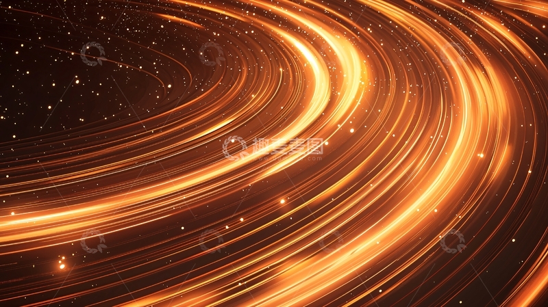 高清大图下载【趣麦麦图】金色光芒围绕旋转的星空