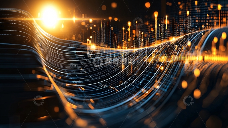 高清大图下载【趣麦麦图】科技光纤数据流