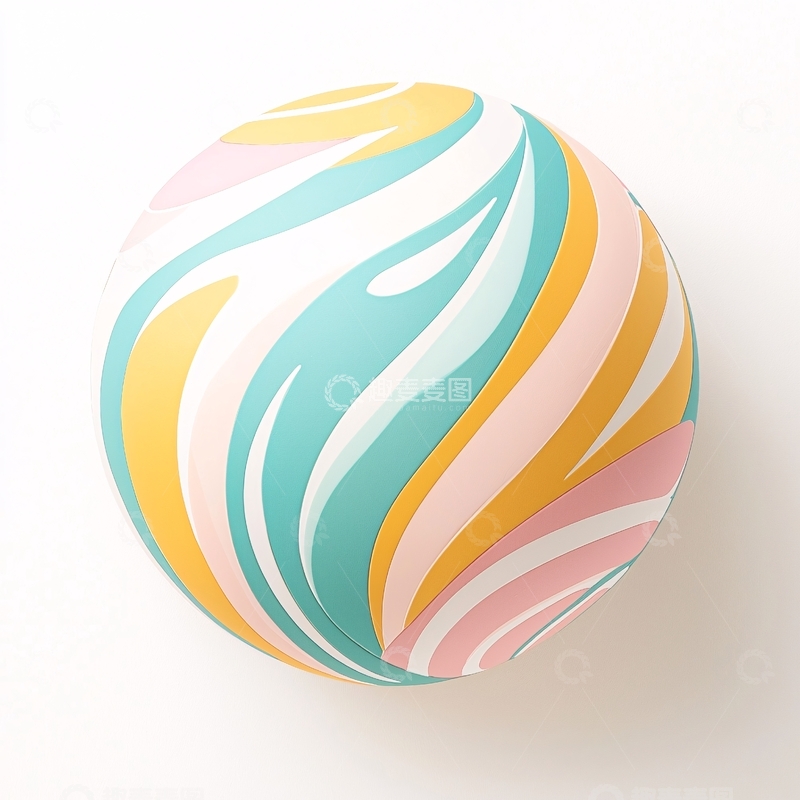 高清大图下载【趣麦麦图】彩色条纹圆形球体