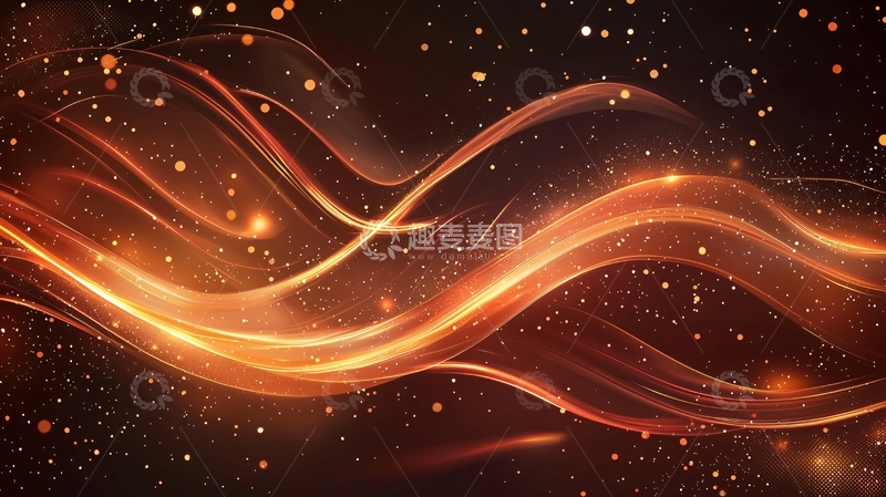 高清大图下载【趣麦麦图】金色流动光线背景