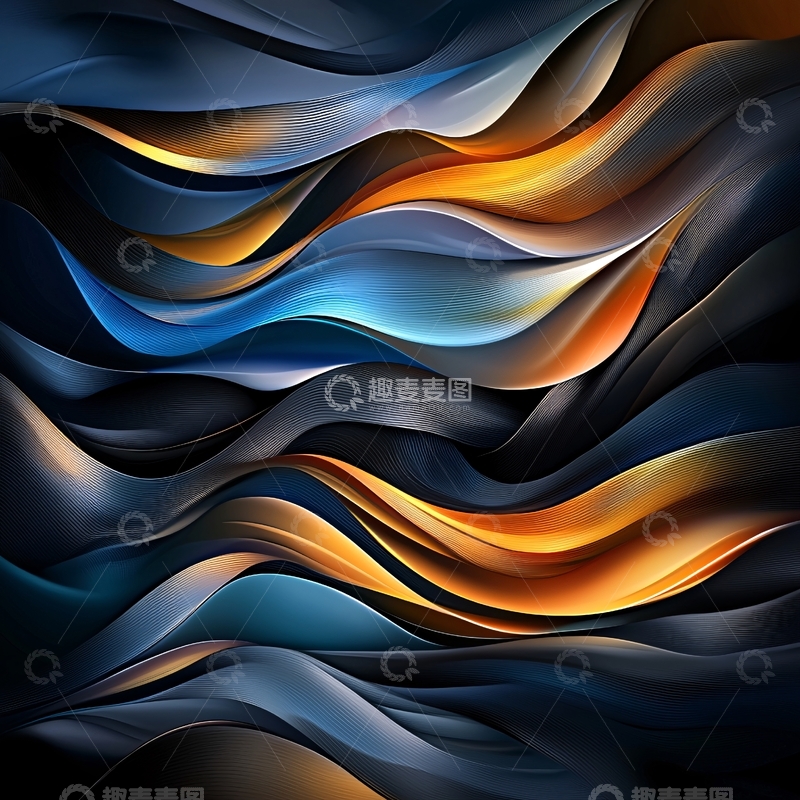 高清大图下载【趣麦麦图】抽象流动线条背景
