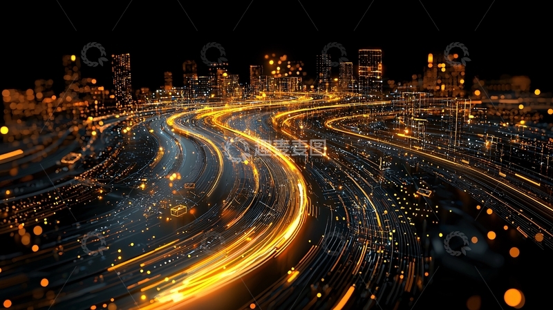 高清大图下载【趣麦麦图】城市夜景光轨流动