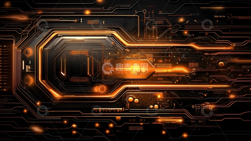 高清大图下载【趣麦麦图】科技感电路板发光