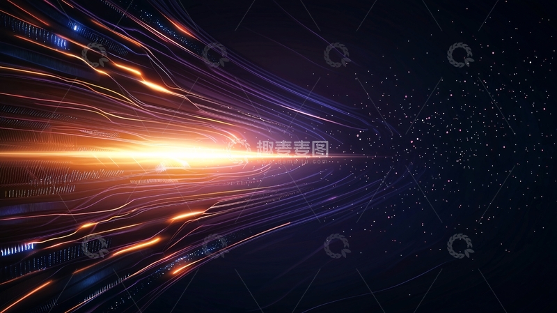 高清大图下载【趣麦麦图】科技光线汇聚未来感