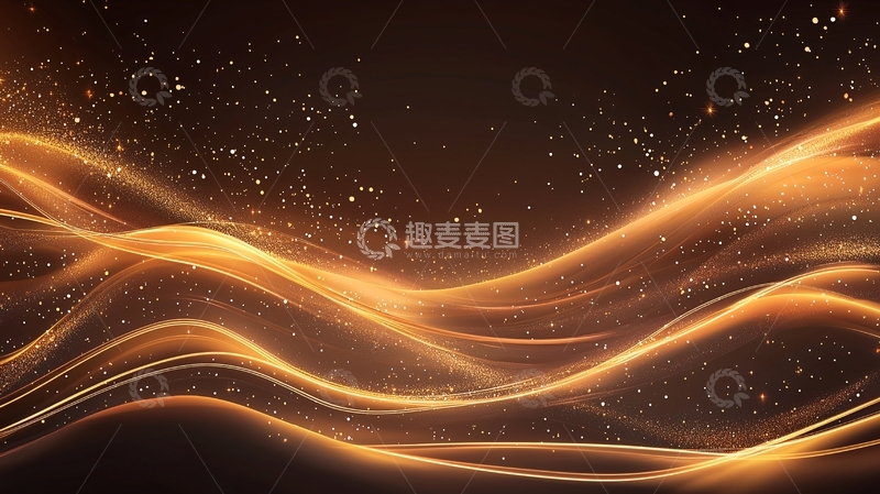 高清大图下载【趣麦麦图】金色光线流动抽象背景