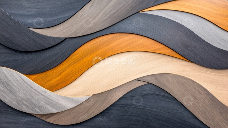 高清大图下载【趣麦麦图】抽象波浪形木板背景